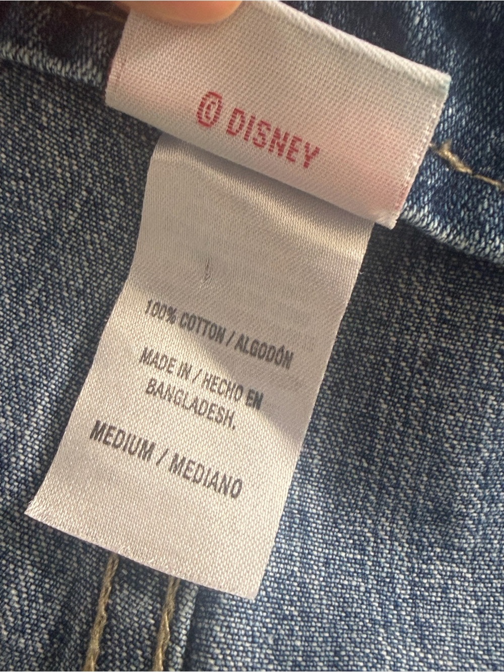 Disney Y2K Denim Shortalls Overalls Medium 100% Cotton Blue Jean Logo Hardware - Picture 4 of 12